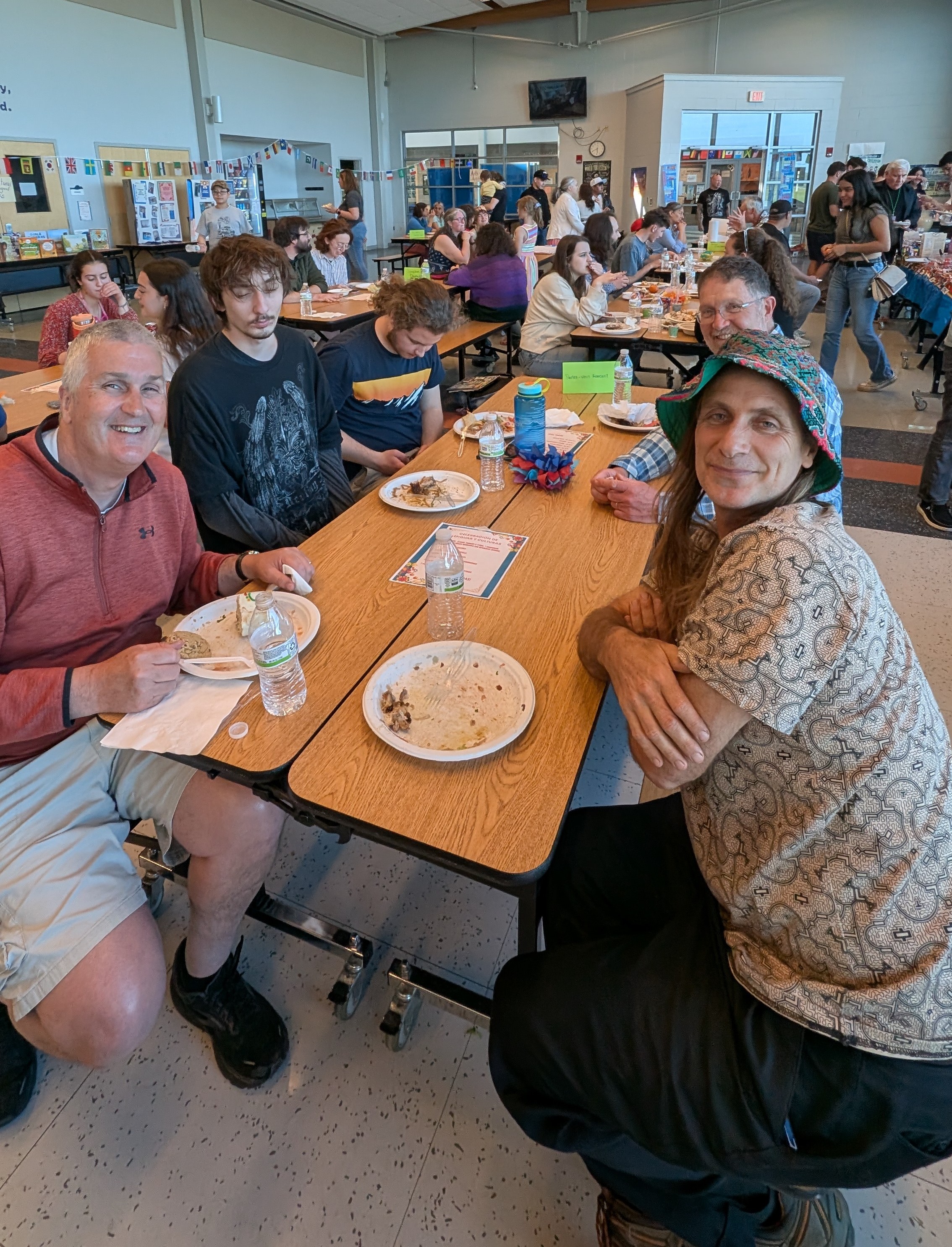 Families, community members, and students share a meal at the Language and Culture Celebration.